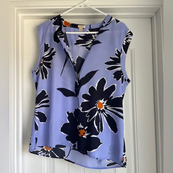 J.Crew Factory Tank in periwinkle floral - 14 - Picture 1 of 5
